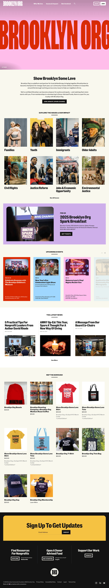 Screenshot of Brooklyn Org website
