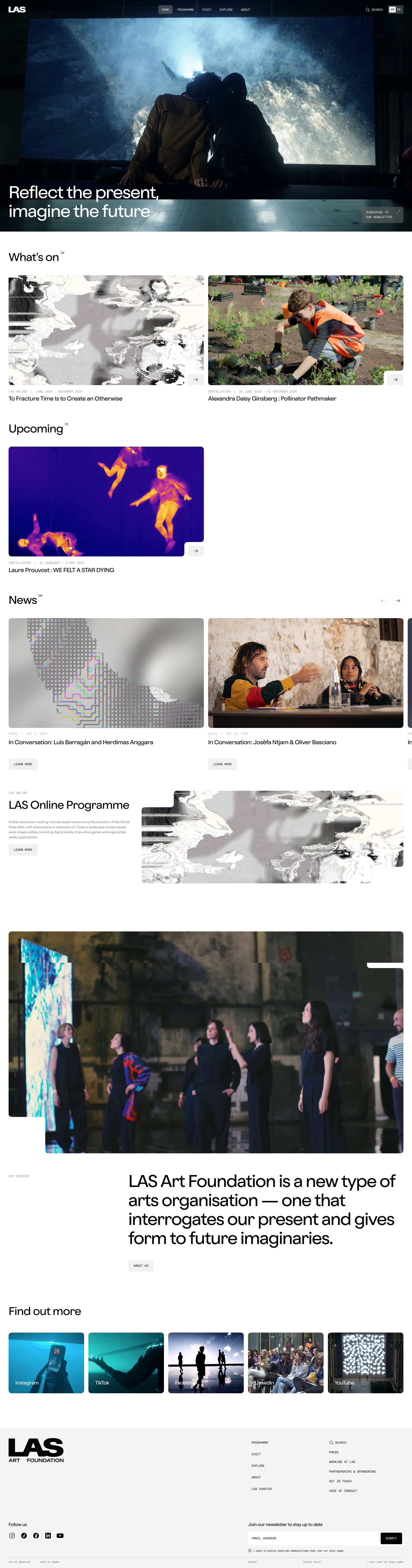 Screenshot of LAS Art Foundation website