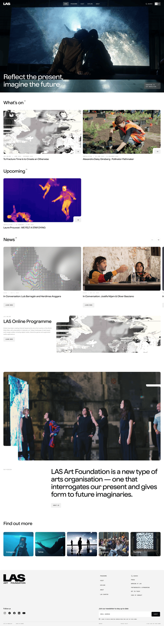 Screenshot of LAS Art Foundation website