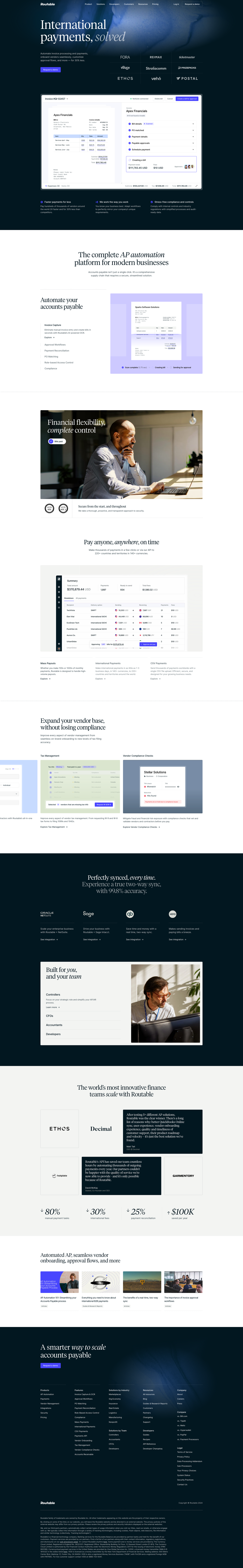 Screenshot of Routable website