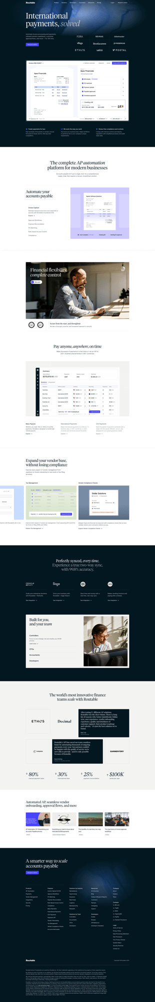 Screenshot of Routable website