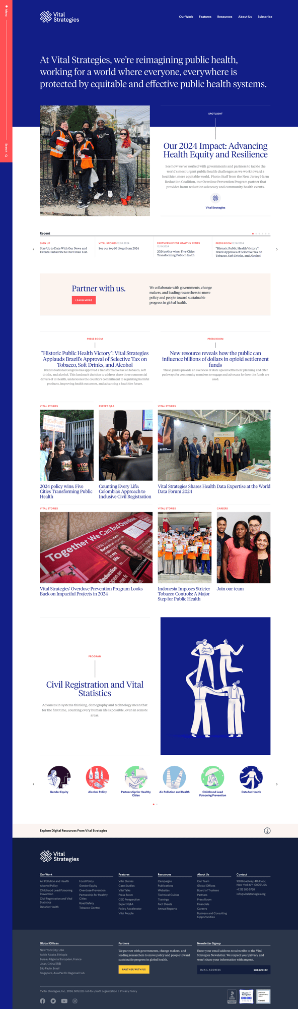 Screenshot of Vital Strategies website