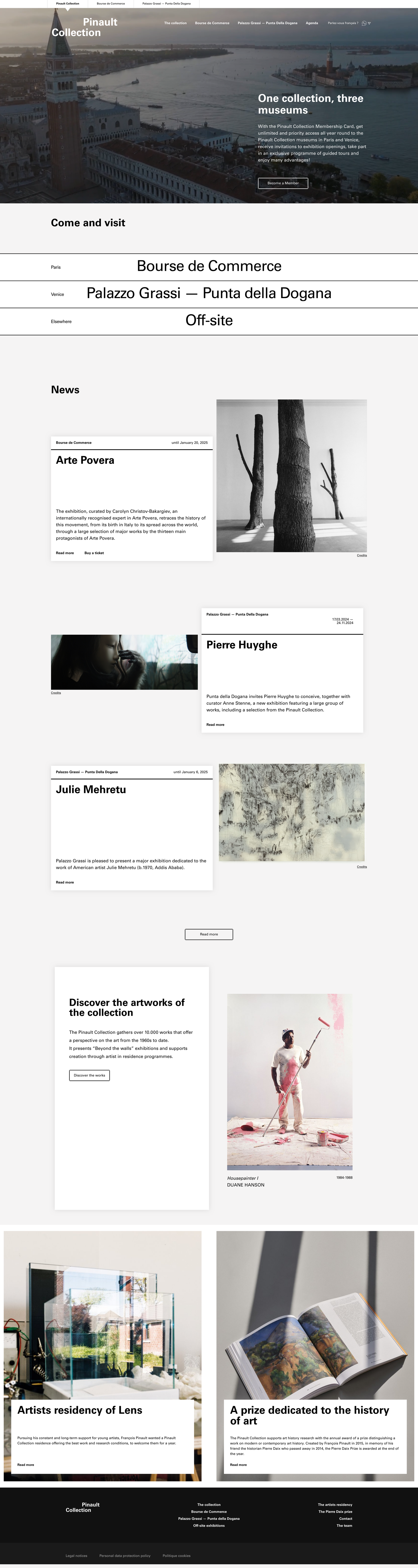 Screenshot of Pinault Collection website