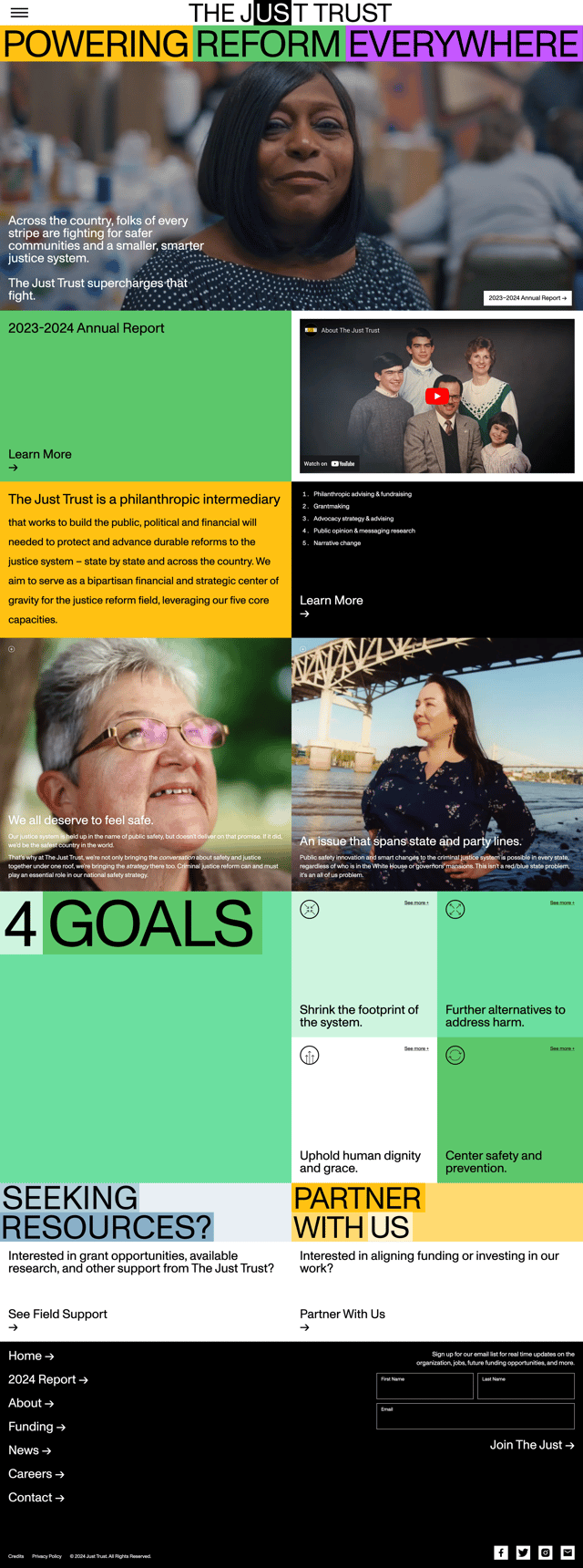 Screenshot of The Just Trust website