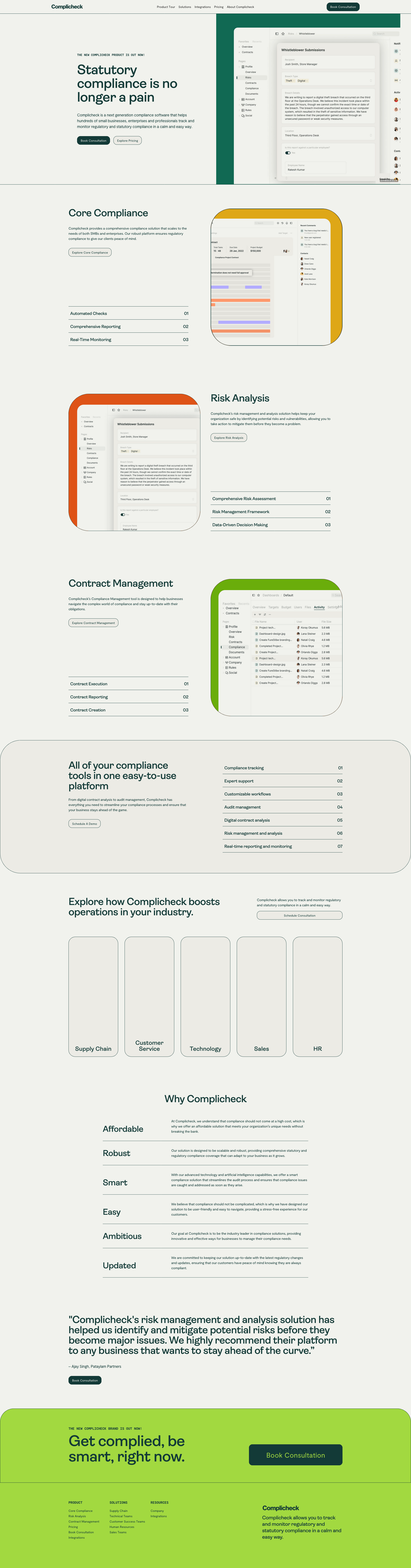 Screenshot of Complicheck website