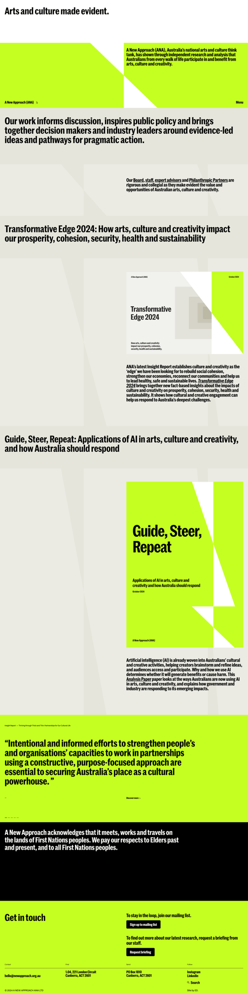 Screenshot of A New Approach website