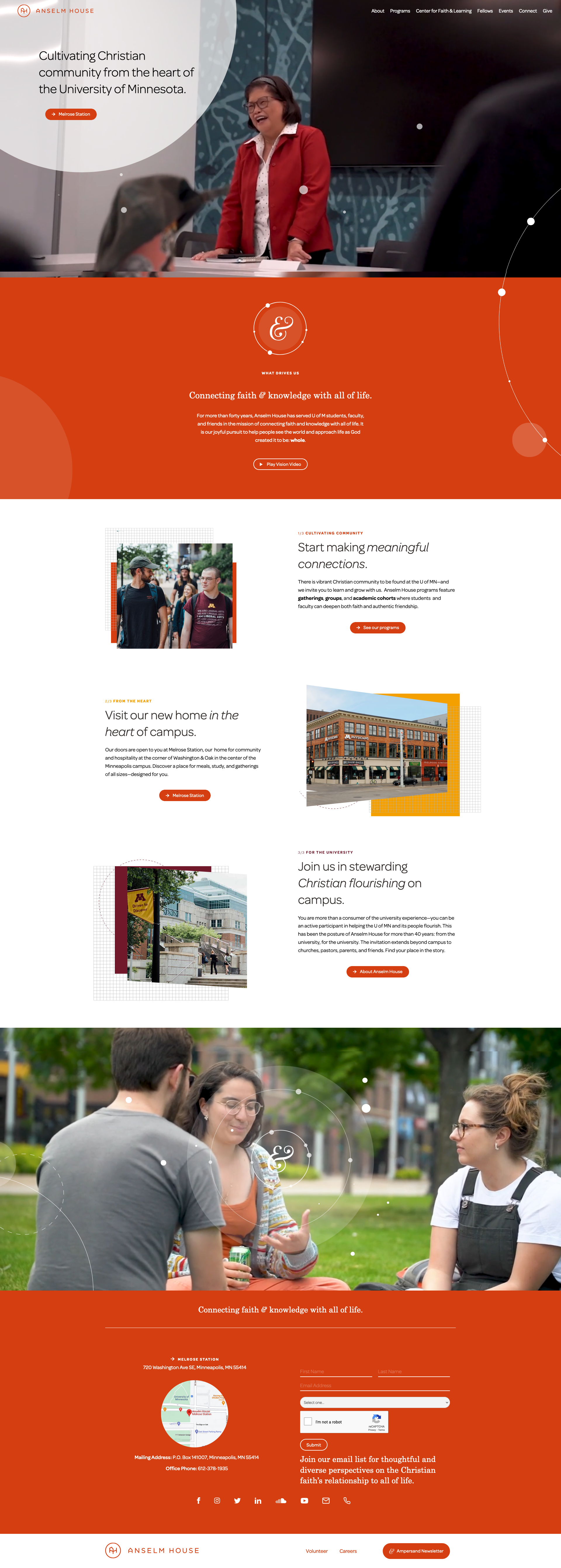 Screenshot of Anselm House website