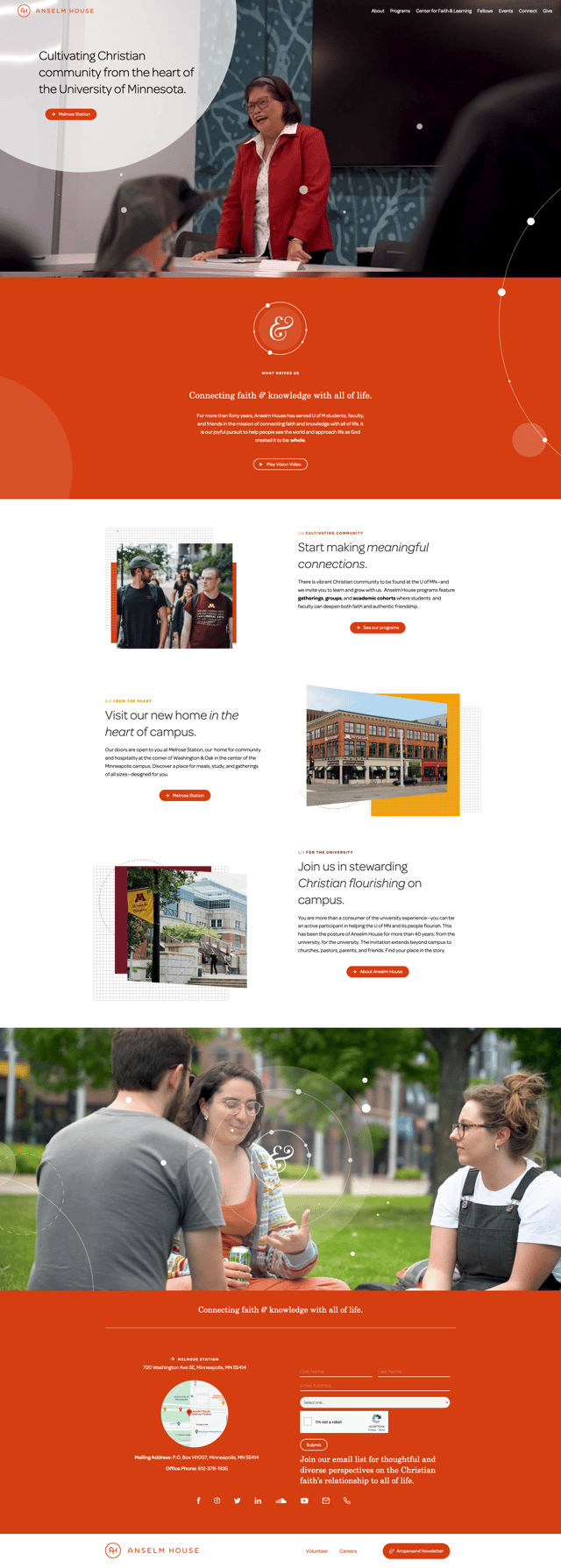 Screenshot of Anselm House website