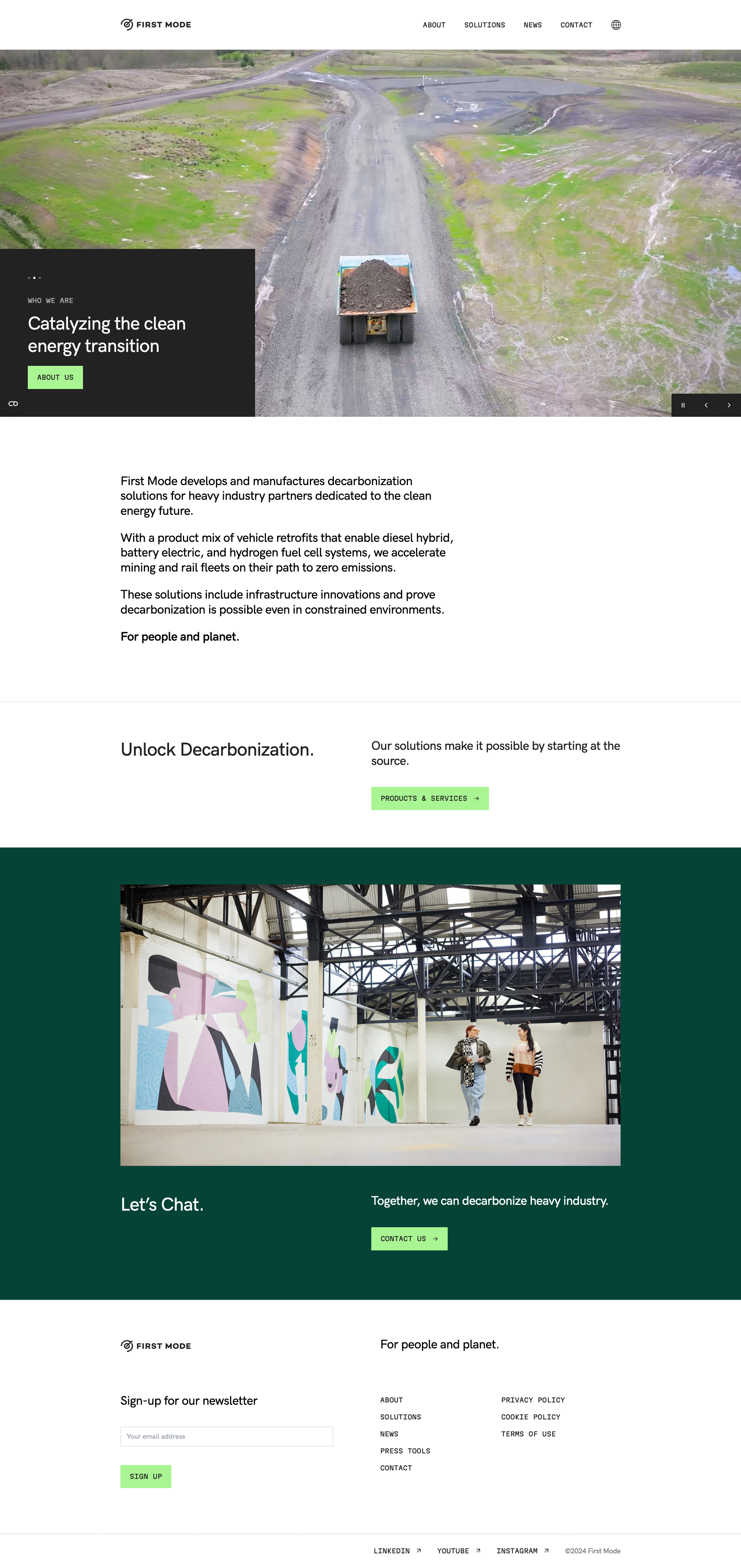 Screenshot of First Mode website