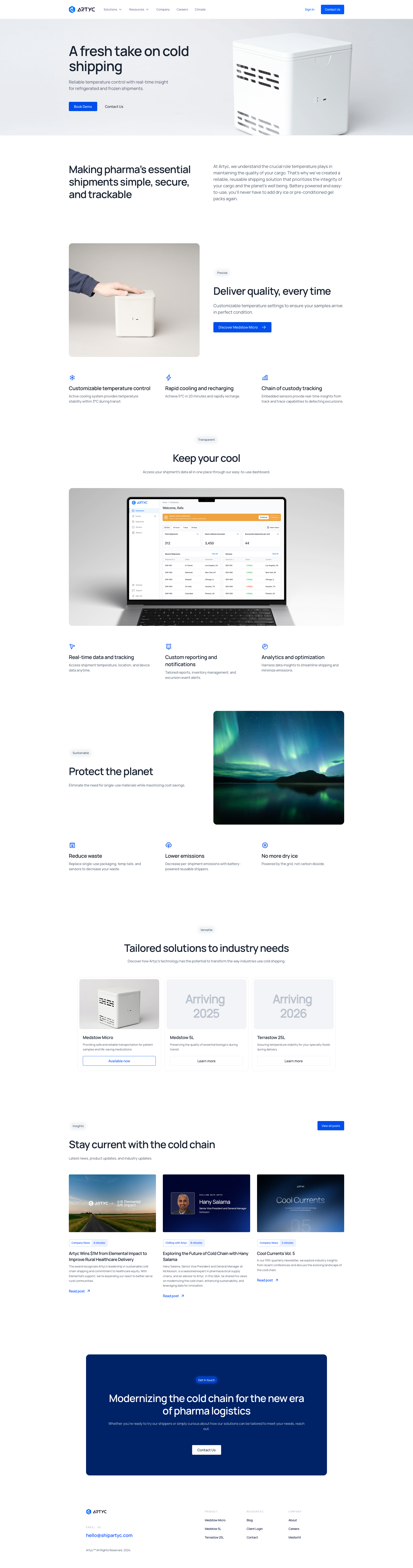 Screenshot of Artyc website