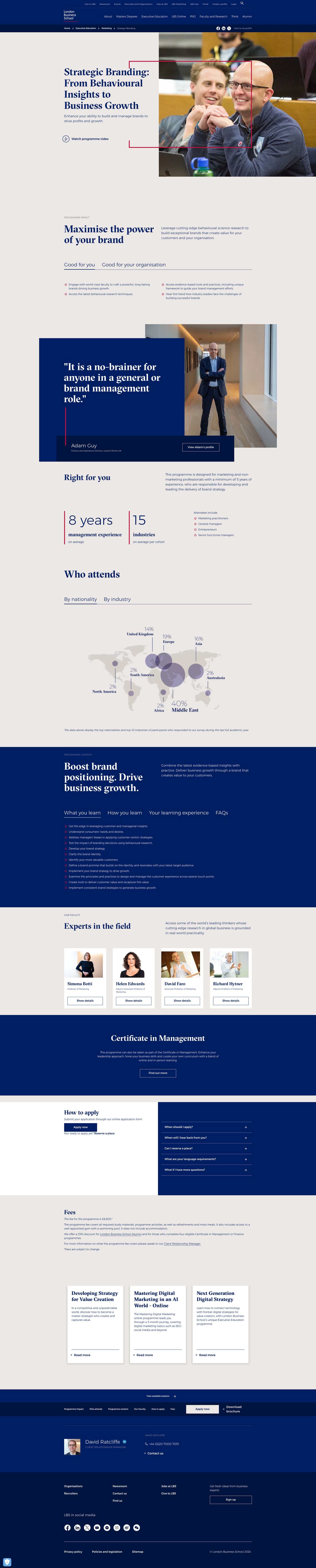 Screenshot of Strategic Branding London Business School website