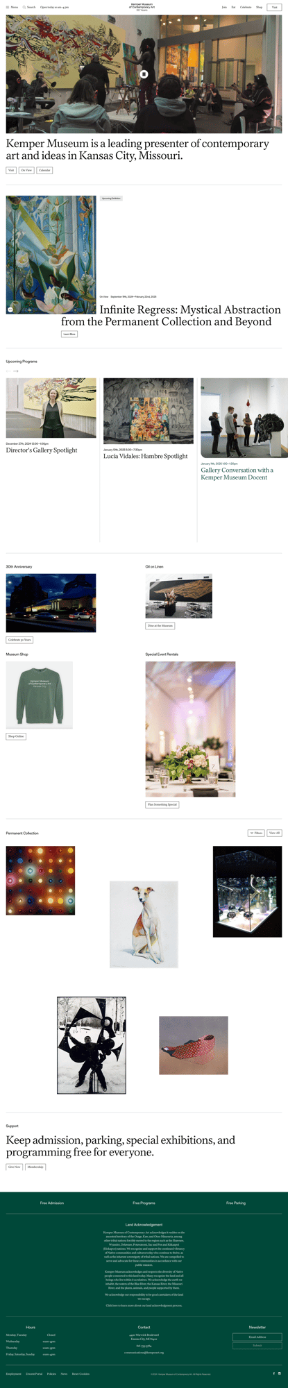 Screenshot of Kemper Museum of Contemporary Art website