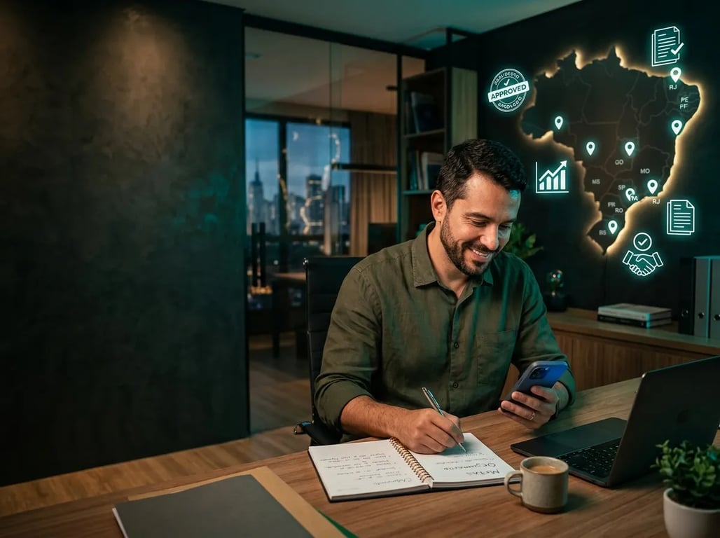 Profissional usando o orcamento.de para administrar oportunidades e serviços