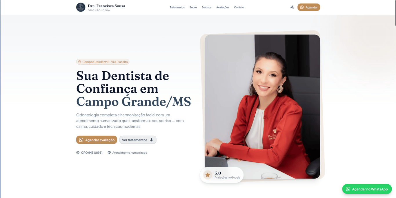 Site do Dra. Francisca Sousa