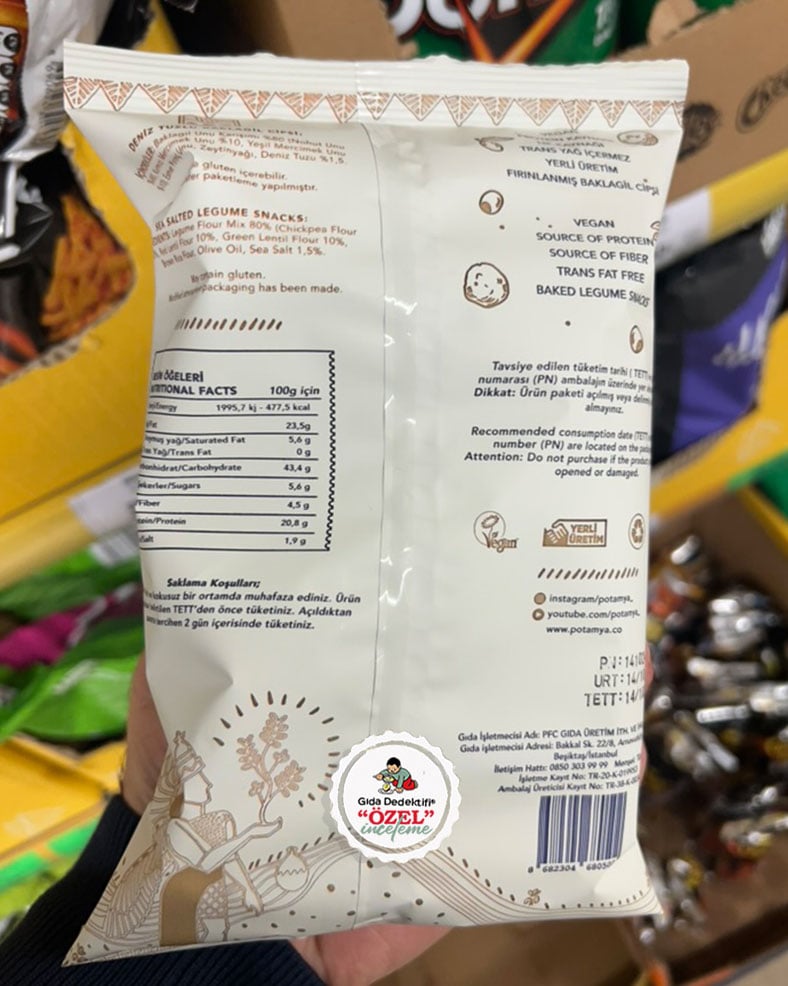 Potamya Deniz Tuzlu Baklagil Cipsi