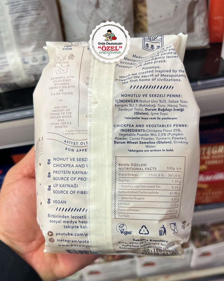 Potamya Nohutlu ve Sebzeli Makarna