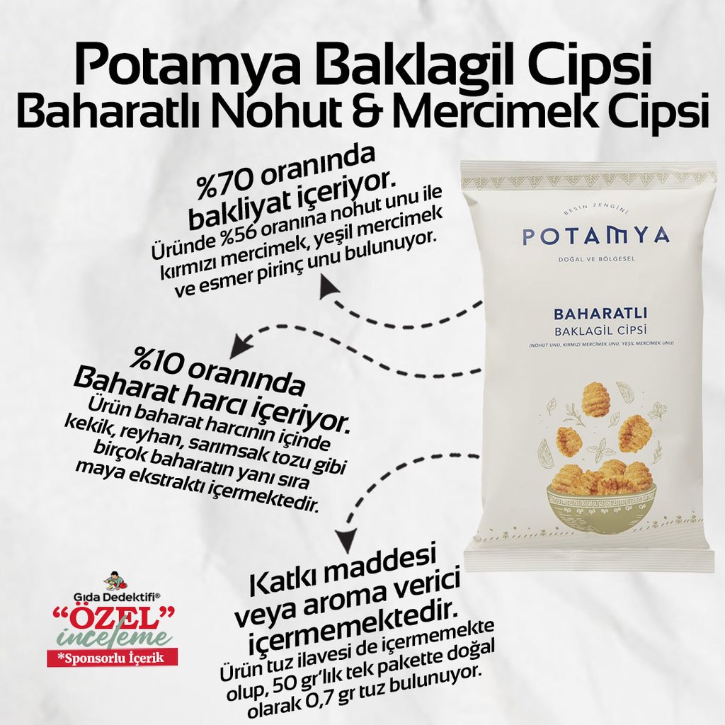 Potamya Baharatlı Baklagil Cipsi