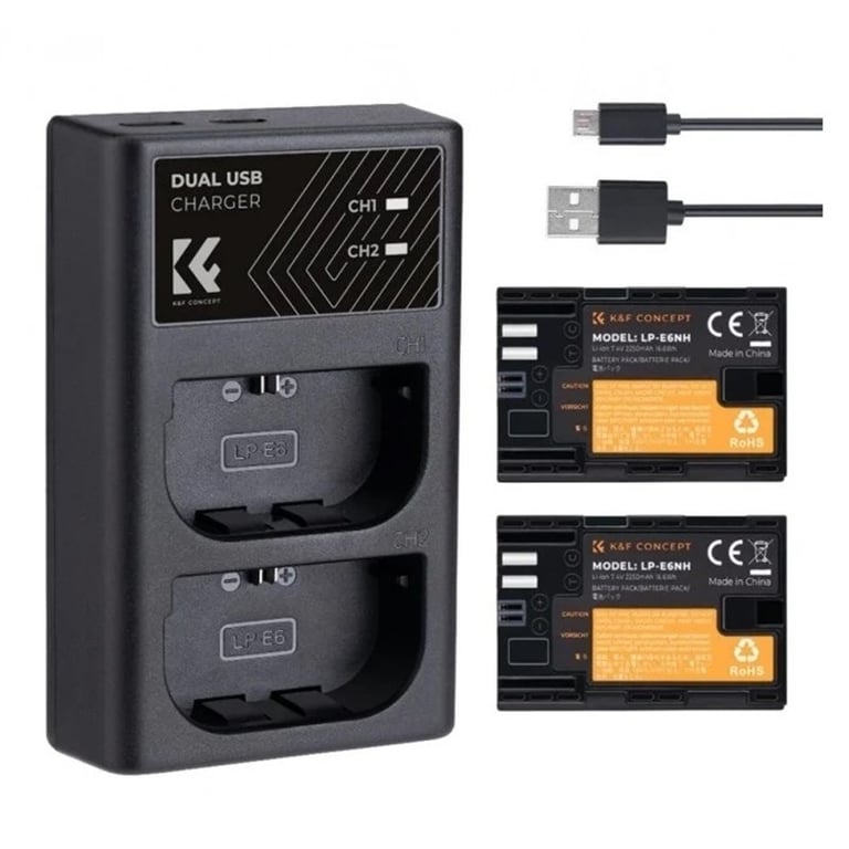 Bộ pin sạc K&F Concept LP-E6NH KF28.0021 cho R5, R6, R6II, R7