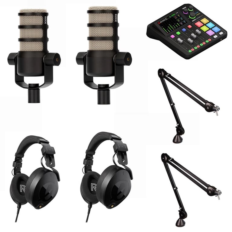 Rode PodMic ( 2c ) + Rode Rodecaster Duo ( 1c) + Rode NTH-100 ( 2c ) + Rode PSA1 ( 2c )