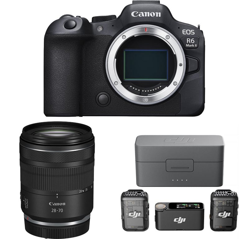 Canon EOS R6 Mark II Body + Canon RF 28-70mm F2.8 IS STM + DJI Mic 2