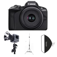 Máy ảnh Canon EOS R50 Kit RF-S18-45mm + Bộ kit 1 đèn led Amaran 60d-S