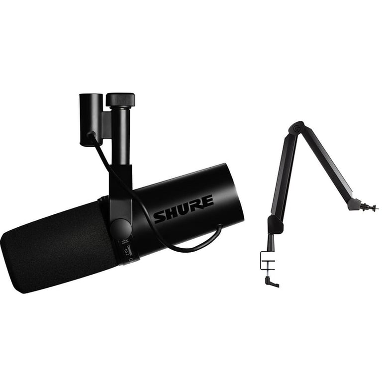 Micro thu âm Shure MV7 + - W + Elgato Wave Mic Arm LP Trắng Micro thu âm Shure MV7 + - W + Elgato Wave Mic Arm LP Trắng