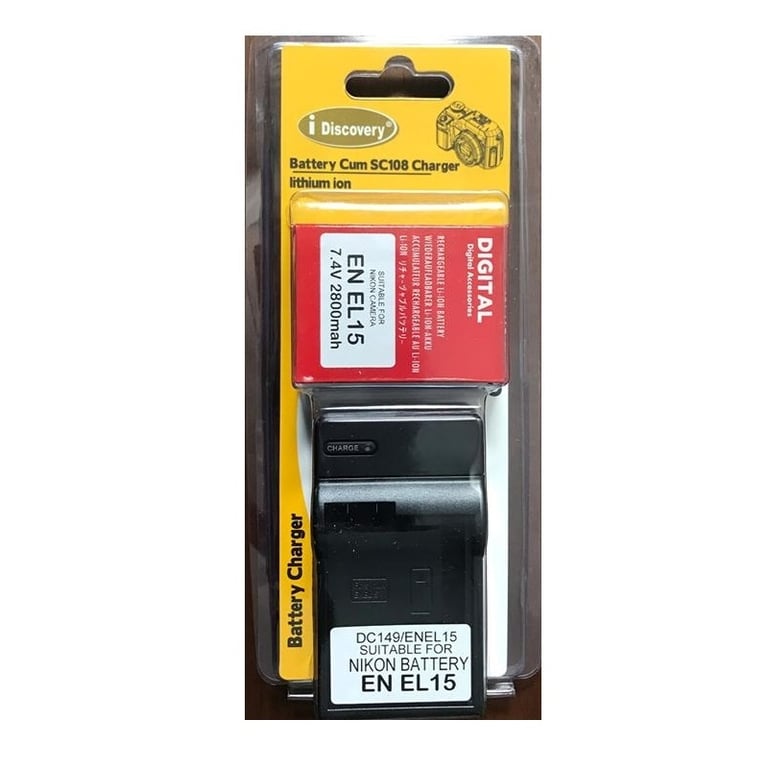 Bộ Pin + Sạc i-Discovery EN-EL15 Cho Nikon D7000, D7100, D7200, D7500, D500, D610, D750, D780, D810, D850