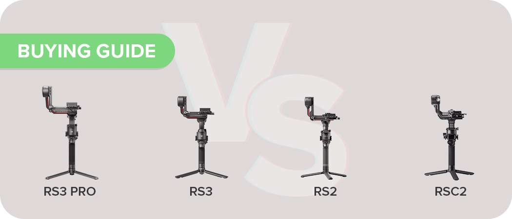 Hướng dẫn so sánh DJI RS3 Pro với RS3 với RS2 với RSC2