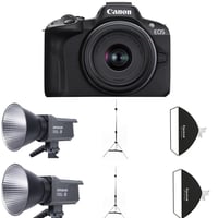 Máy ảnh Canon EOS R50 Kit RF-S18-45mm + Bộ kit 2 đèn led Amaran 100d-S