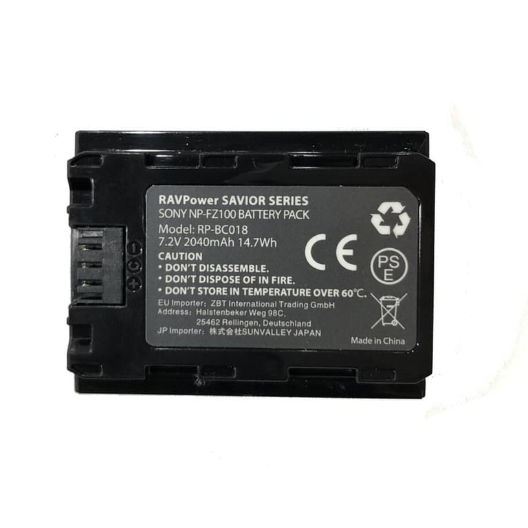 Pin Ravpower NP-FZ100 cho Sony A7 III, A7R III, A7R IV, A9, A9 II, A6600