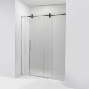 Frameless Shower Door with tempered glass and matte black finish