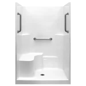 1-Piece Liberty Shower Stall 37x48x80 Left Seat - Easy to install with, ArmorCore & Acrylic finish. Shop now! Also Sold at Home Depot Shower Stall & Kits.