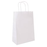 SACCHETTI SOS CON MANICI  80 G/M2 26+14x32 CM BIANCO CELLULOSA (250 UNITÀ)