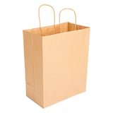 SACCHETTI SOS CON MANICI  80 G/M2 26+14x32 CM NATURALE KRAFT (250 UNITÀ)