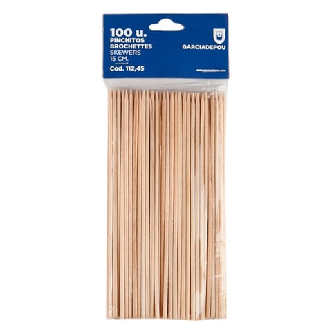 SPIEDINI "BROCHETTE"   15 CM NATURALE LEGNO (100 UNITÀ)