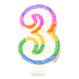 CANDELE COMPLEANNO N.3   9 CM BIANCO CERA (24 UNITÀ)