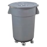 BIDONE CON COPERCHIO + RUOTE  122 L Ø 56x69 CM GRIGIO PP (1 UNITÀ)