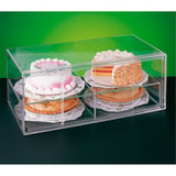 DISPLAY PASTICCERIA LARGO 2 PIANI   64x33x25,5 CM TRASPARENTE ACRILICO (1 UNITÀ)