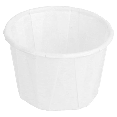 TERRINA CARTA PLISSETTATA PFAS FREE 30 ML (1 oz) 80 G/M2 Ø4,4/3,1x2,8 CM BIANCO PERGAMANA ANTIGRASSI (250 UNITÀ)