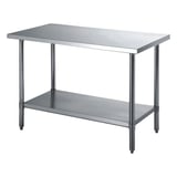 TAVOLO DA LAVORO 2 RIPIANI ARROW  90x60 CM ARGENTO ACCIAIO INOX (1 UNITÀ)