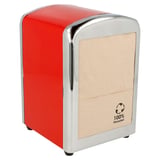 DISPENSER PER TOVAGLIOLI DI CARTA "MINI SERVIS"   10,5x9,7x14 CM ROSSO ACCIAIO INOX (12 UNITÀ)