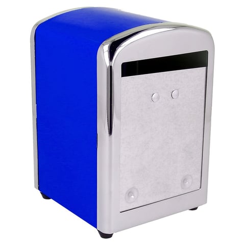 DISPENSER PER TOVAGLIOLI DI CARTA "MINI SERVIS"   10,5x9,7x14 CM BLU ACCIAIO INOX (12 UNITÀ)