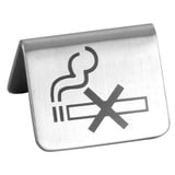 SEGNATAVOLO "VIETATO FUMARE"   5,3x5x3,5 CM ARGENTO ACCIAIO INOX (1 UNITÀ)