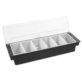 DISPENSER PER CONDIMENTI 6 SCOMPART.   49,5x15,7x9 CM NERO PS (1 UNITÀ)
