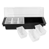 DISPENSER PER CONDIMENTI 6 SCOMPART.   49,5x15,7x9 CM NERO PS (1 UNITÀ)