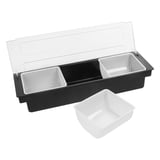 DISPENSER PER CONDIMENTI 3 SCOMPART.   49,5x15,7x9 CM NERO PS (1 UNITÀ)
