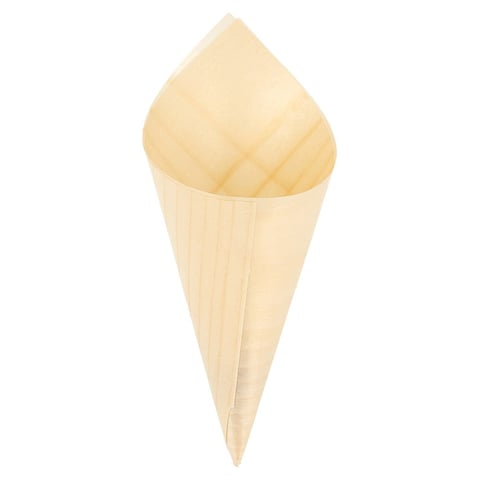 CONO IN FOGLIA DI PIOPPO WOOD  12,5 CM NATURALE LEGNO (1000 UNITÀ)