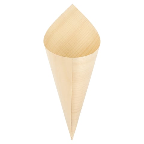 CONO IN FOGLIA DI PIOPPO WOOD  17 CM NATURALE LEGNO (1000 UNITÀ)