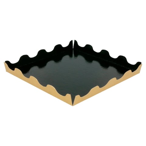 BASI CON ALETTE  750 G/M2 19x19+2 CM ORO NERO CARTONE (50 UNITÀ)