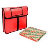 BORSA TRASPORTO PIZZA 41 CM   43x45x13 CM ROSSO VINILE (1 UNITÀ)